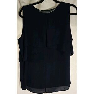 Michael‎ Kors Tank Top Women Size 10 blue  Sleeveless Round Neck Logo Career